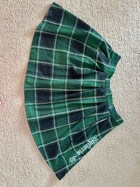 Wizarding World of Harry Potter Slytherin Skirt Plaid Sz 2X Black/Green